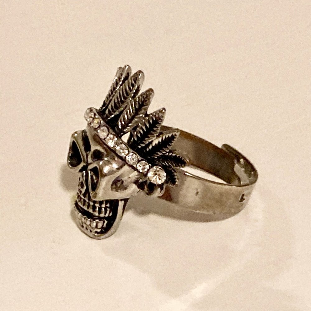 Statement Skull Ring In Burnished Silver - image 2